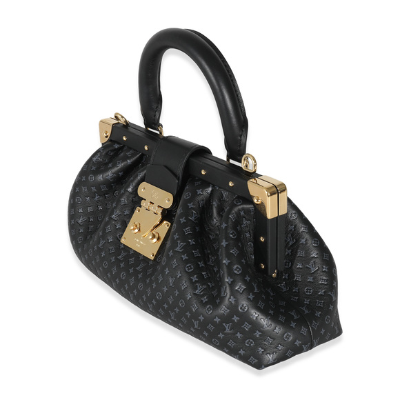 Louis Vuitton Black Embossed Calfskin Nanogram Clutch - Picture 4 of 8